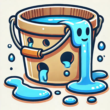 穴の開いたバケツの絵